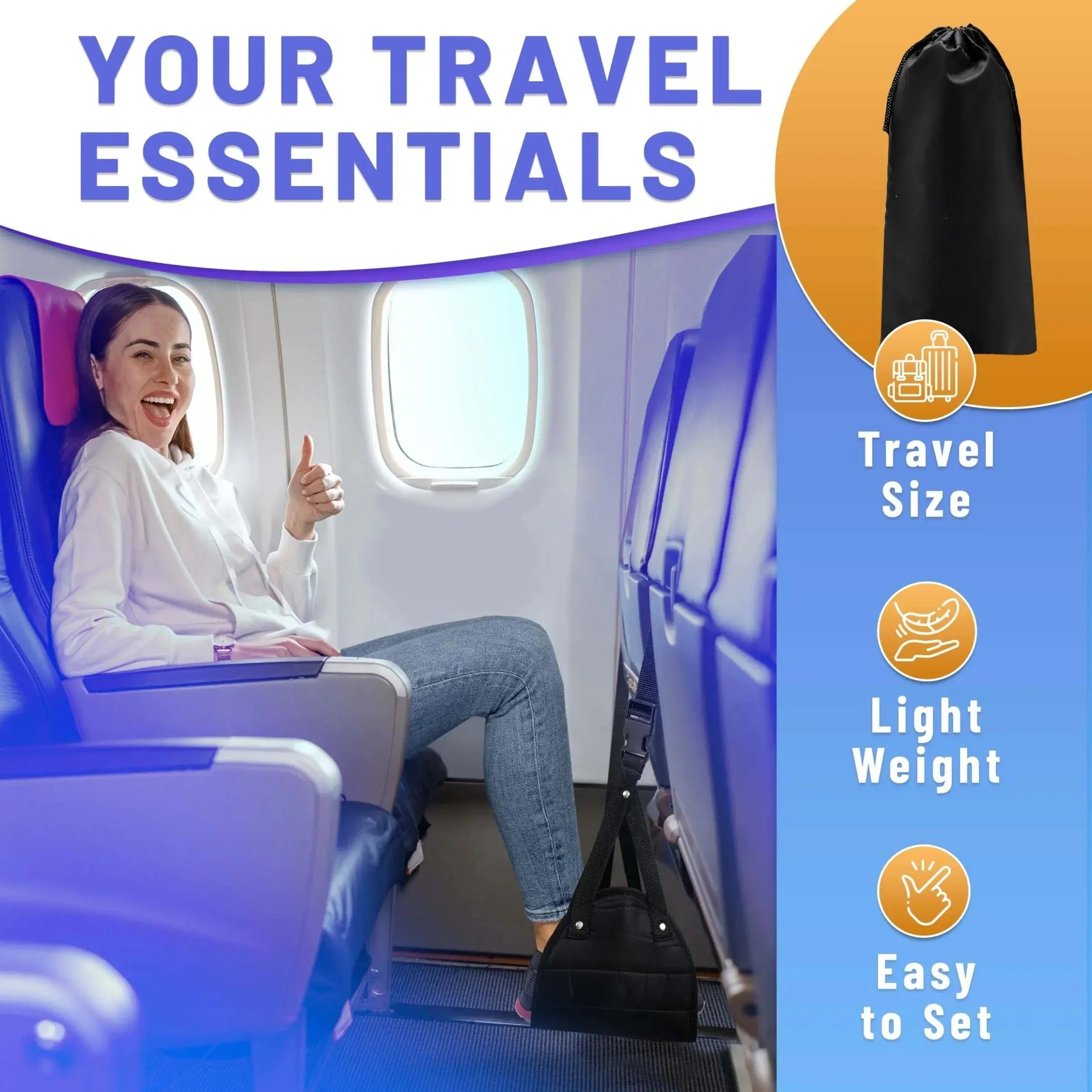 Slumblr® Airplane Foot Hammock Travel Comfort Accessory