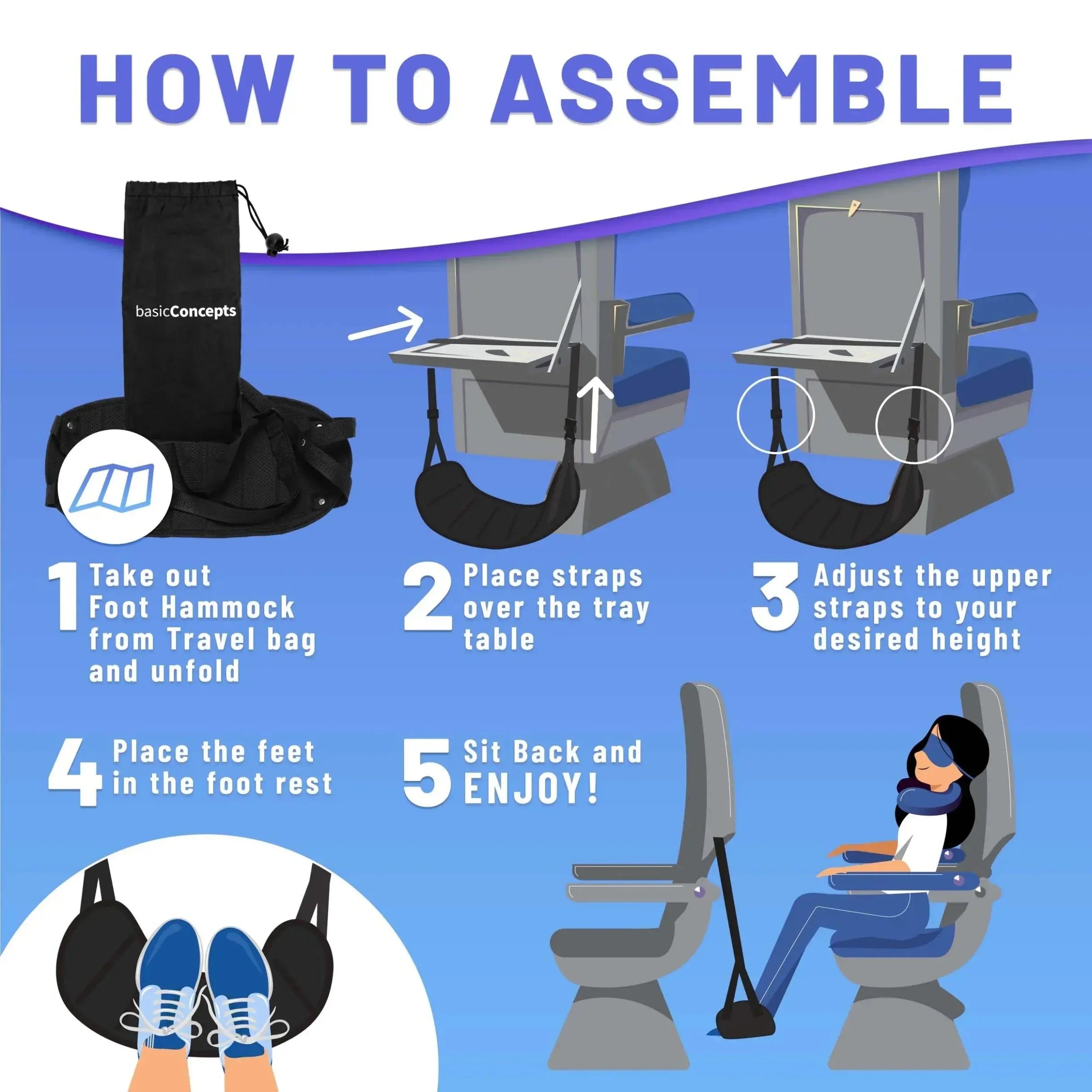 Slumblr® Airplane Foot Hammock Travel Comfort Accessory