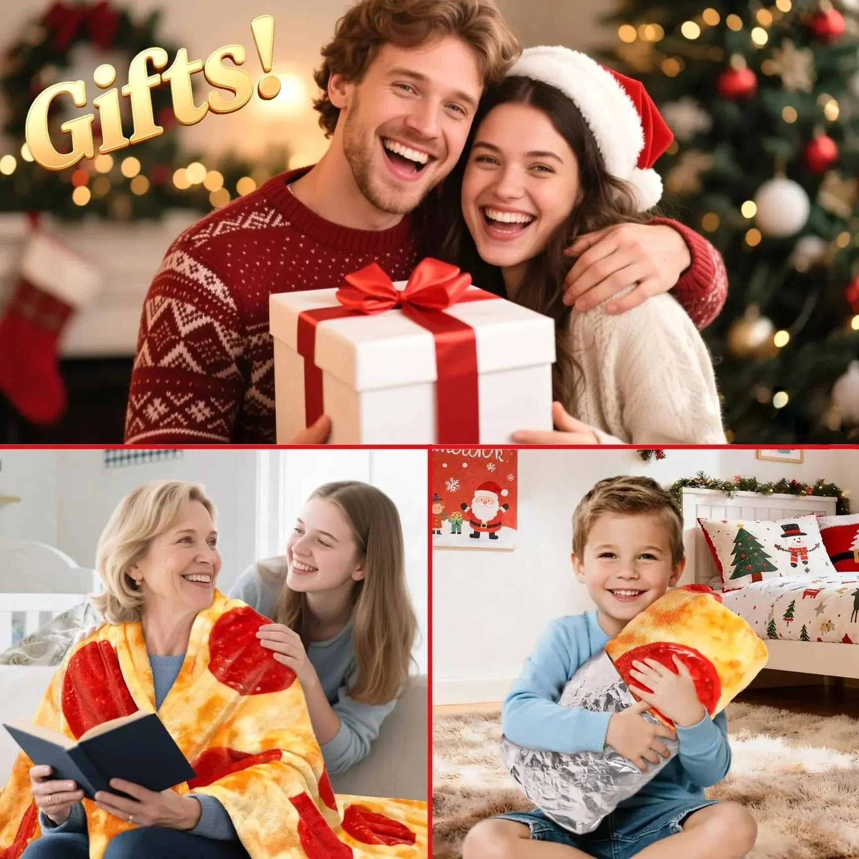 Slumblr® Giant Pizza Fleece Blanket Flannel