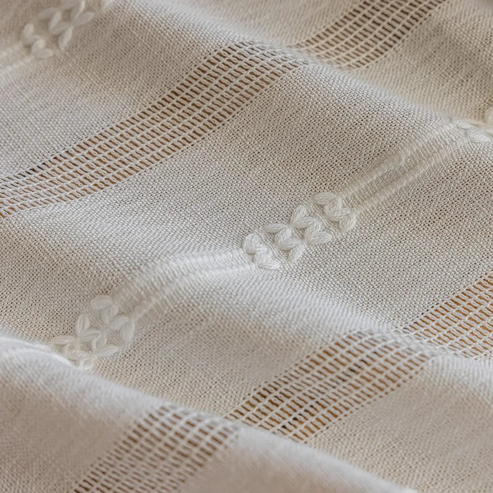 Slumblr® Jacquard Hollow White Tulle Curtains