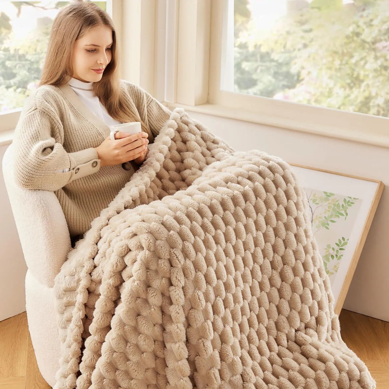 Slumblr® 3D Clouds Silky Flannel Fleece Blanket