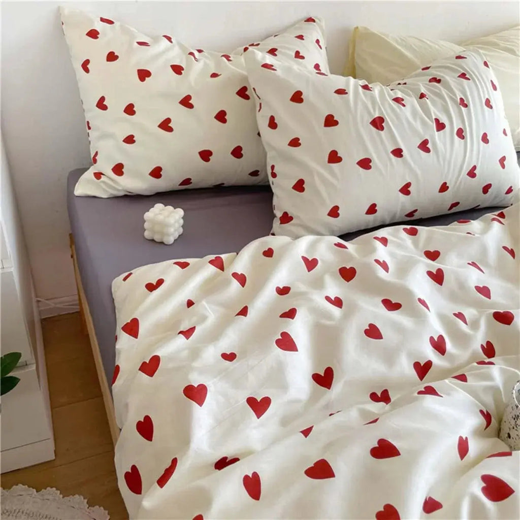 Slumblr® Korean Style Love Heart Bedding Set (4 Pcs)