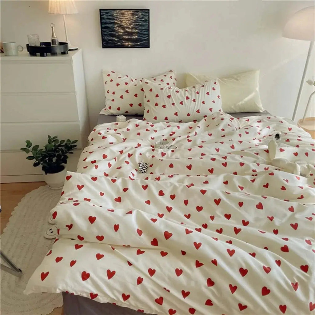 Slumblr® Korean Style Love Heart Bedding Set (4 Pcs)