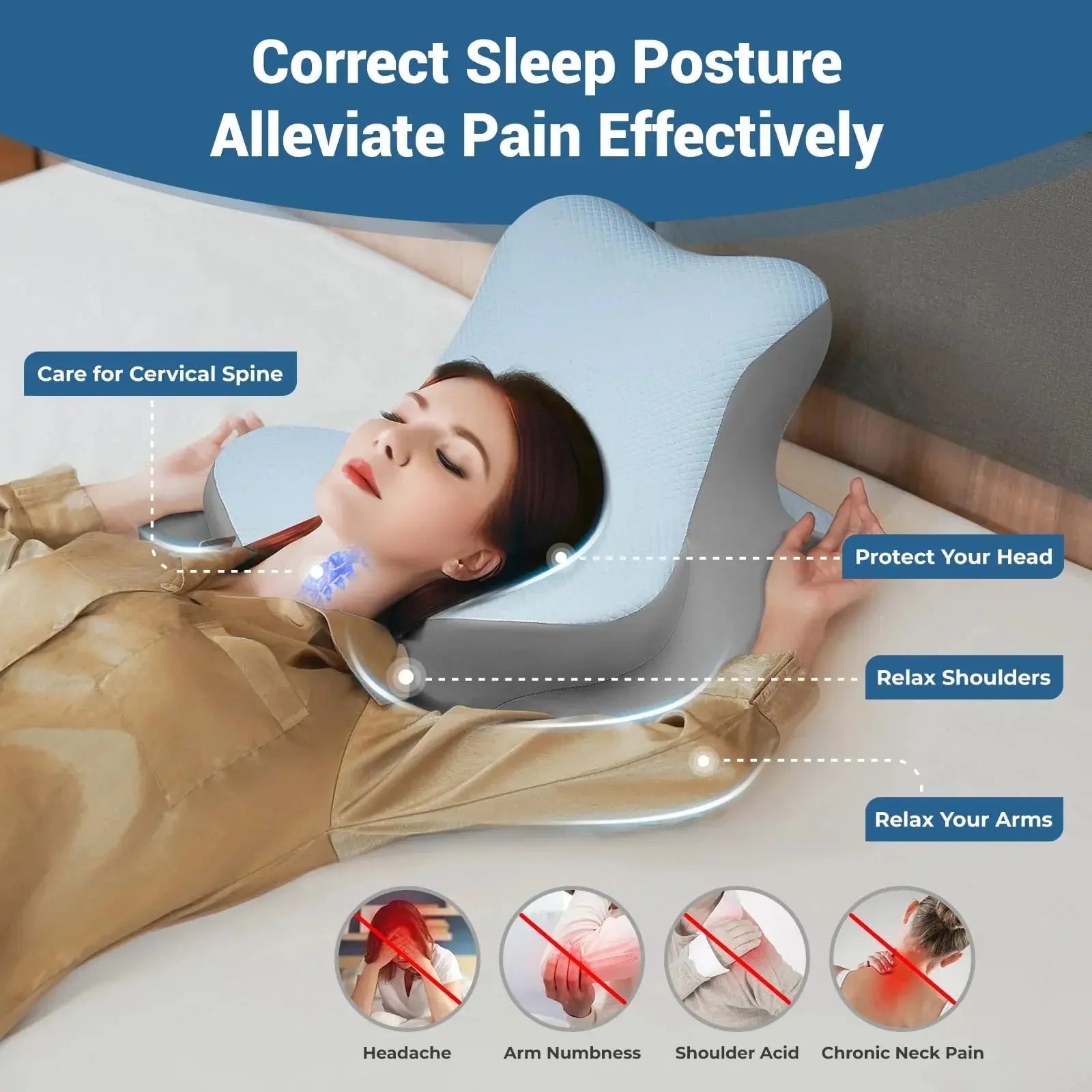 Slumblr® Memory Foam Adjustable Cervical Pillow