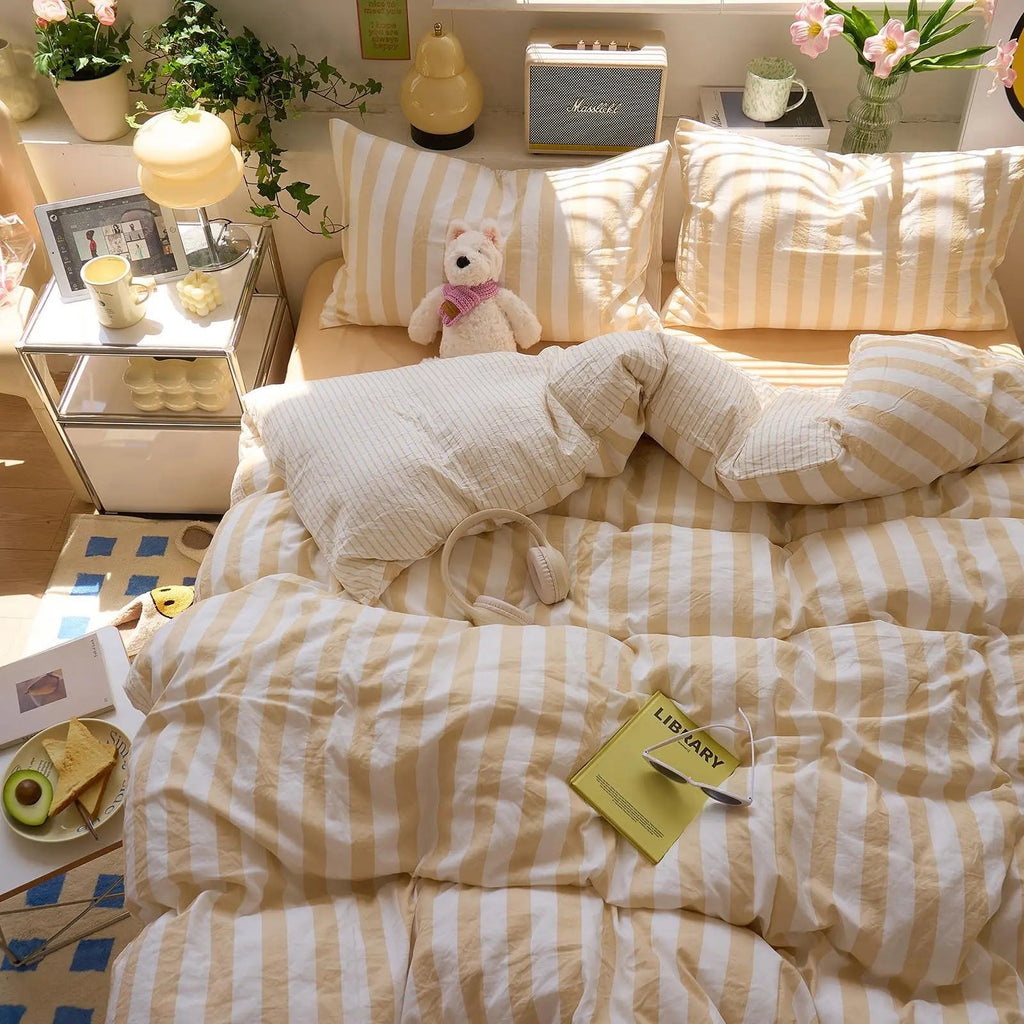 Slumblr® Cotton Crepe Striped Quilt Set