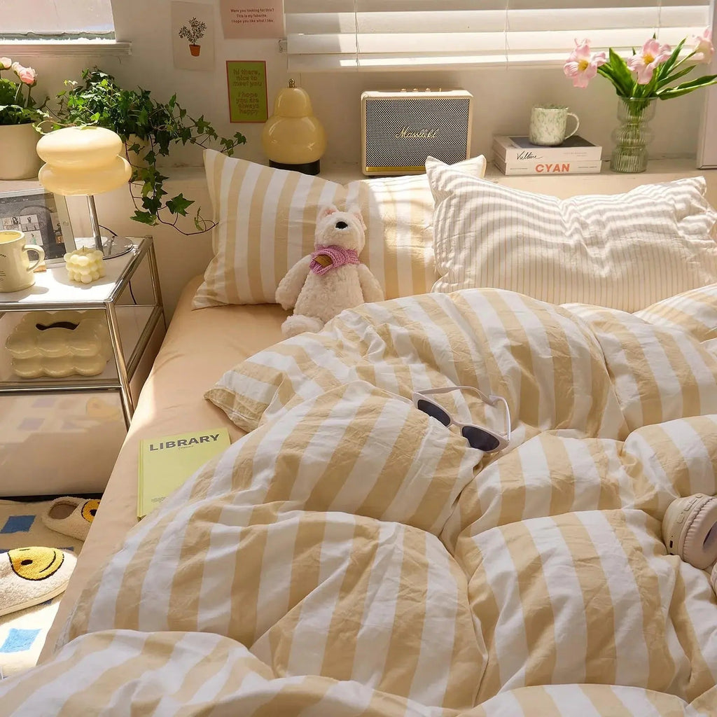 Slumblr® Cotton Crepe Striped Quilt Set