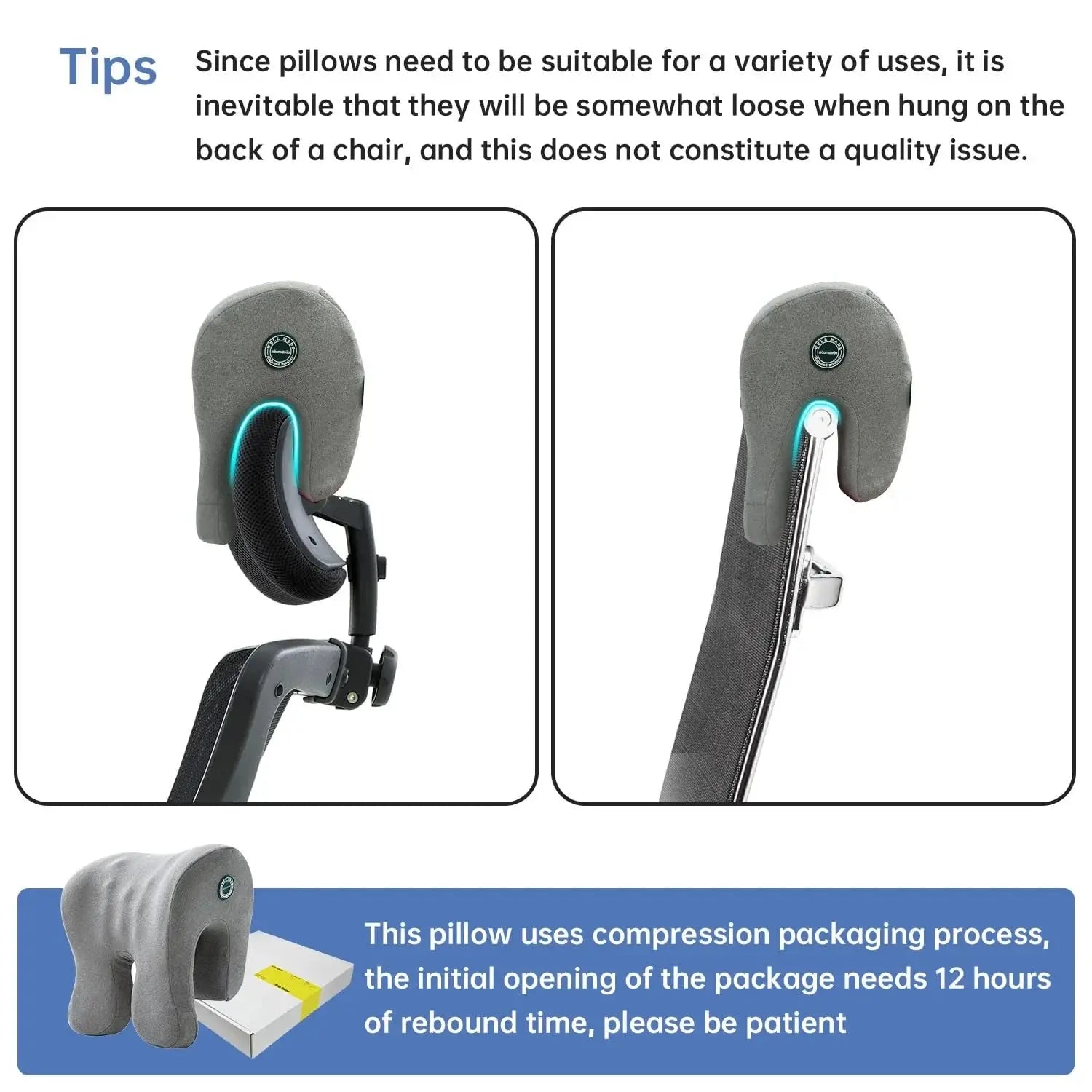 Slumblr® Ergonomic Memory Foam Headrest Pillow