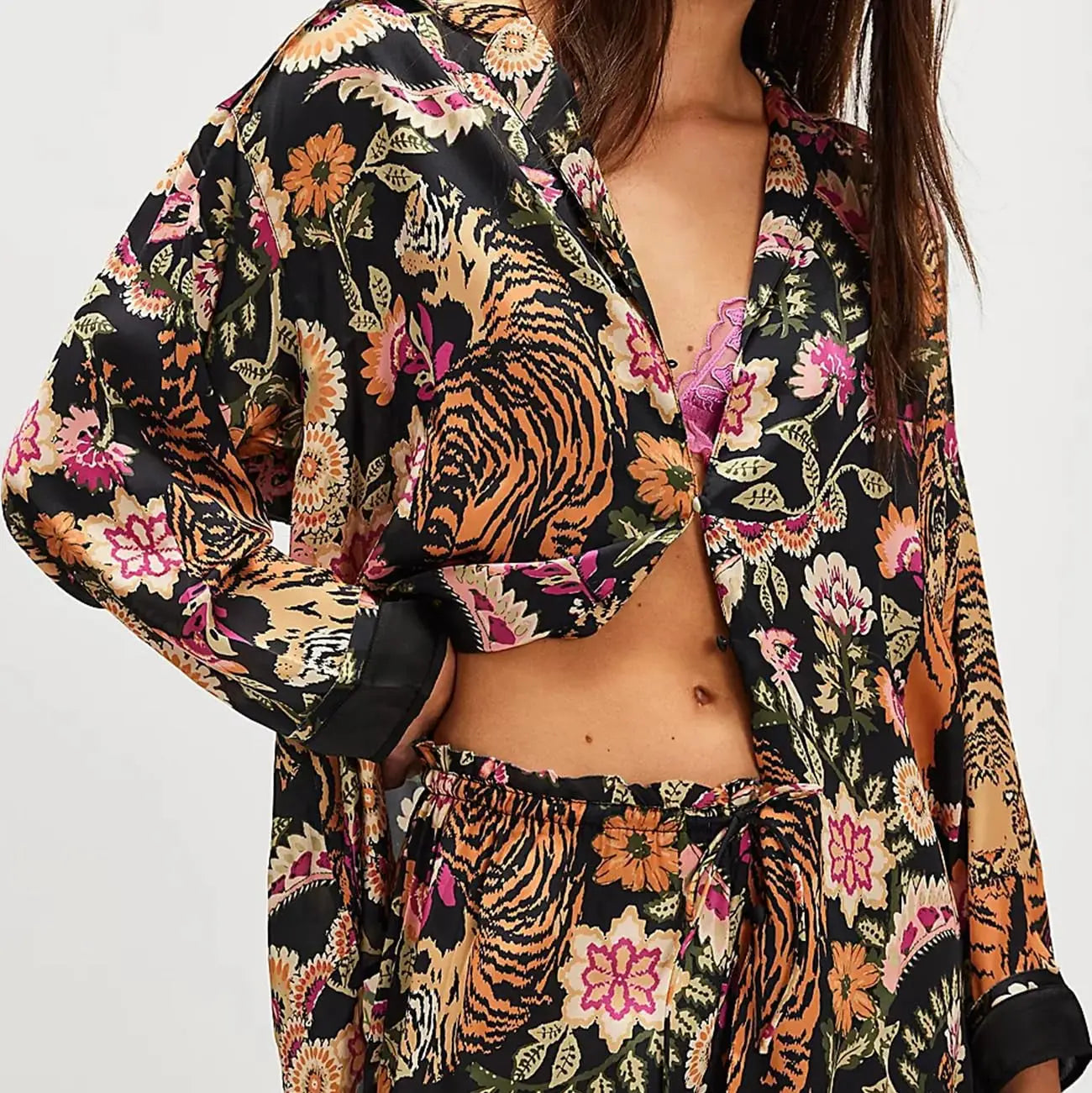 Slumblr® Satin Floral Pajamas Set