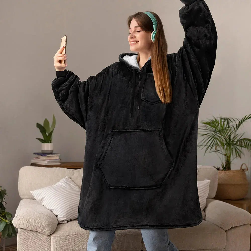 Slumblr® Double Fleece Hooded Pullover Jacket