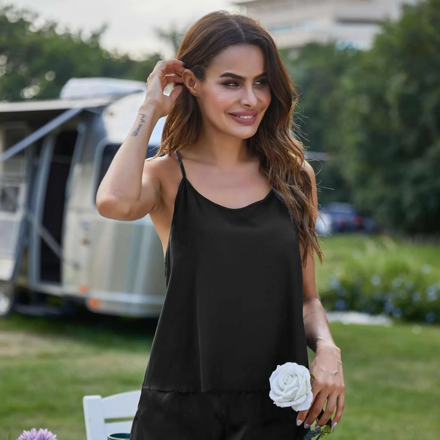 Slumblr® Satin Backless Cami Pajama Set