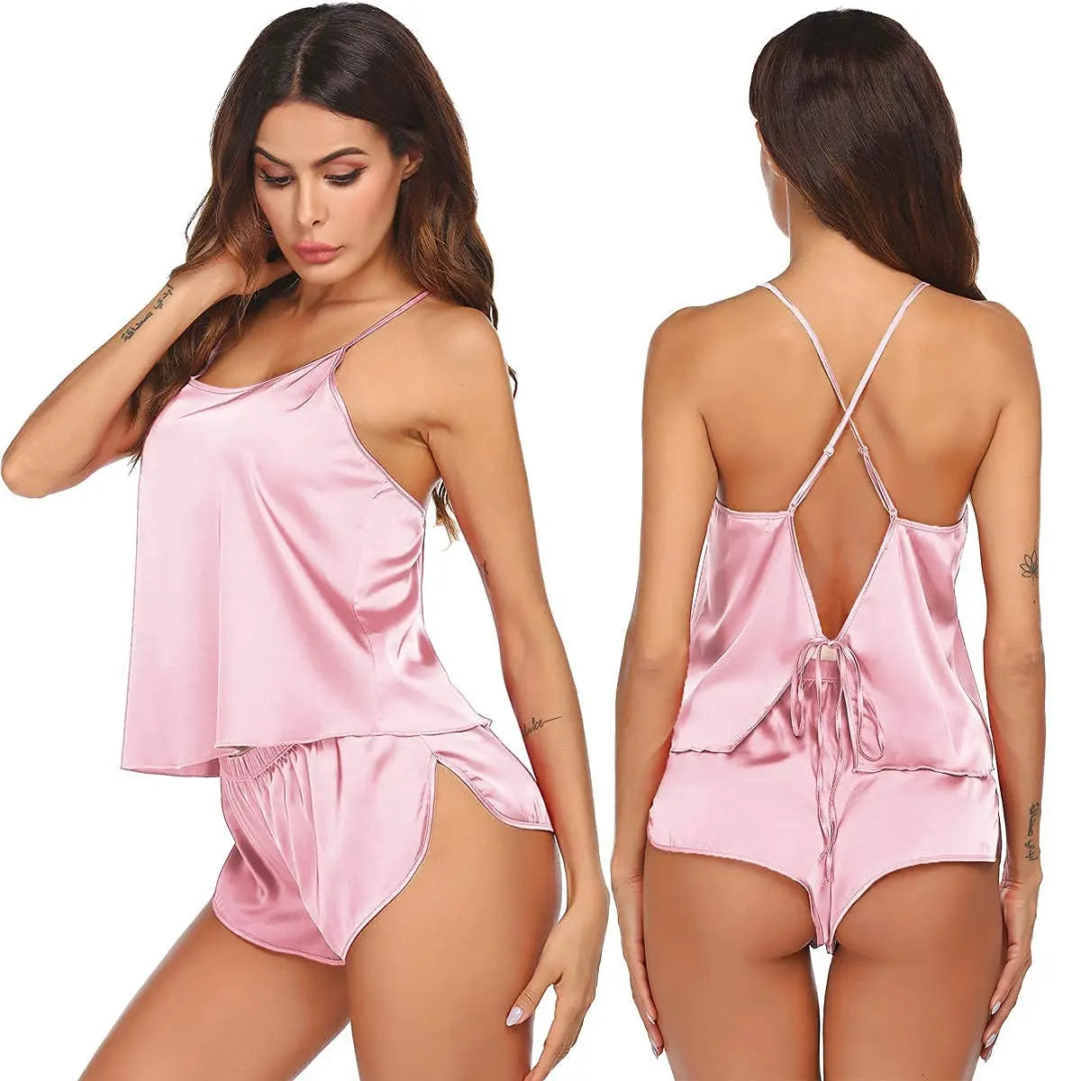 Slumblr® Satin Backless Cami Pajama Set