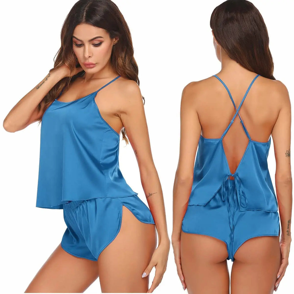 Slumblr® Satin Backless Cami Pajama Set