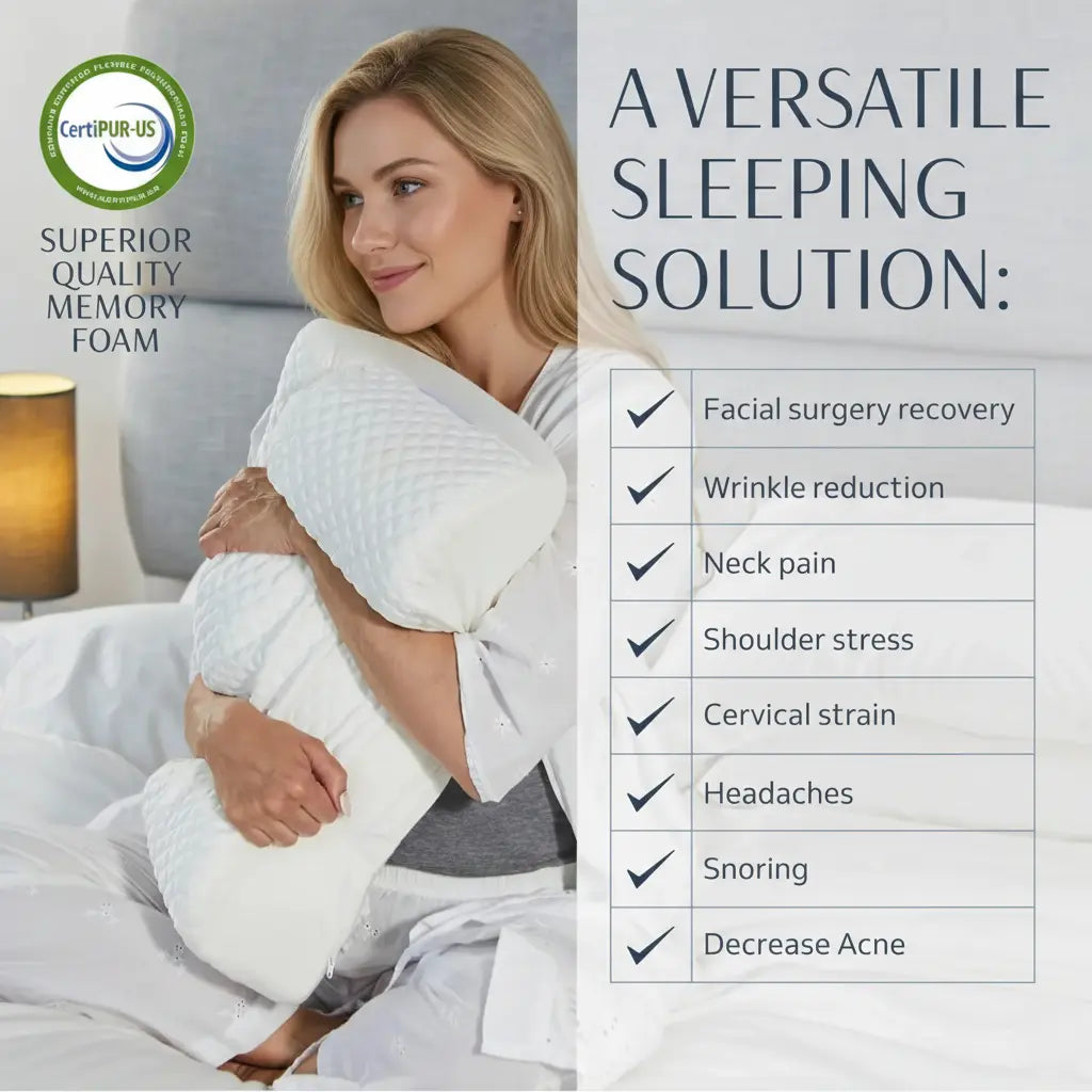 Slumblr® Cooling Ergonomic Memory Foam Contour Pillow, Neck Pain Relief