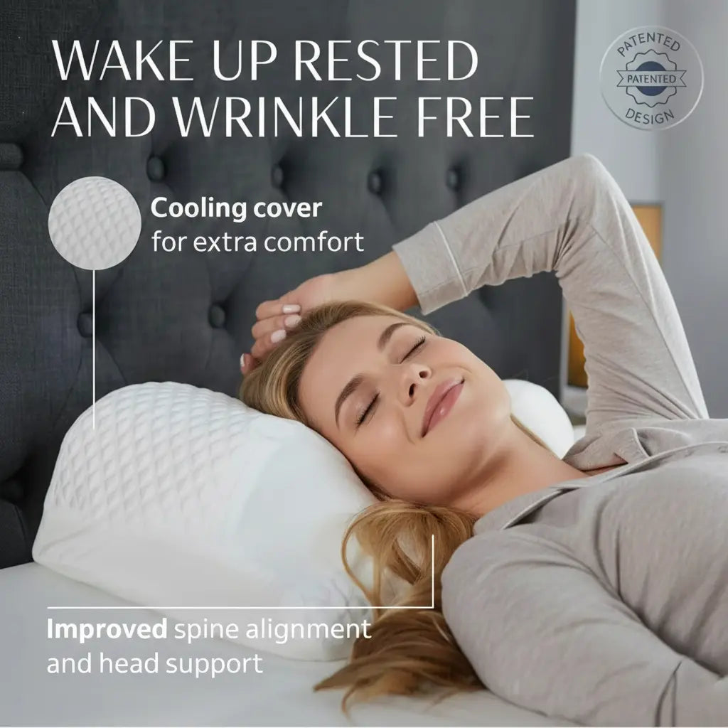 Slumblr® Cooling Ergonomic Memory Foam Contour Pillow, Neck Pain Relief