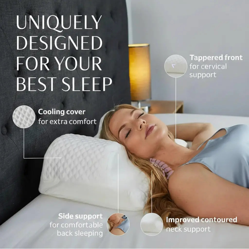 Slumblr® Cooling Ergonomic Memory Foam Contour Pillow, Neck Pain Relief