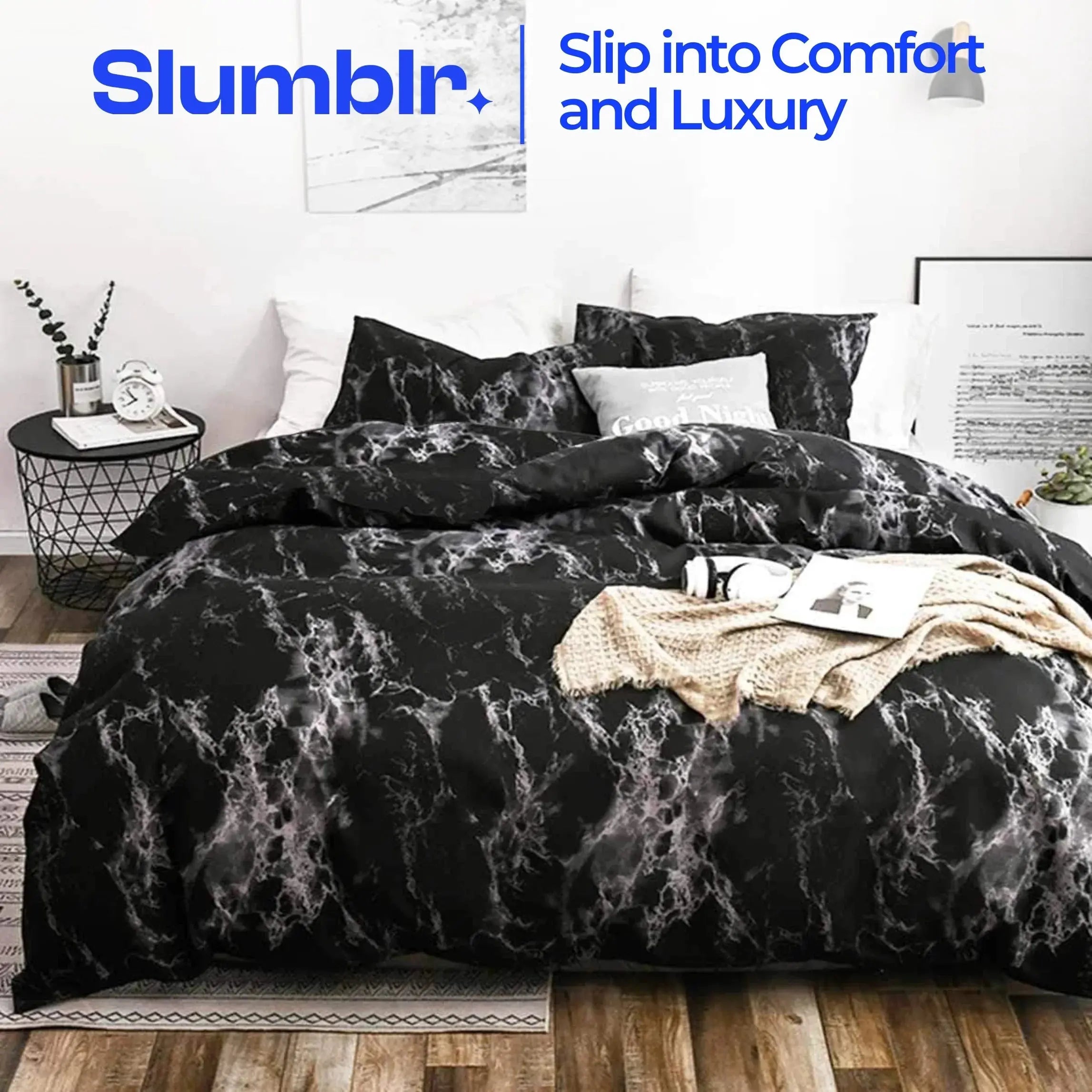 Slumblr® Marble Print Duvet Cover Set (3Pcs)