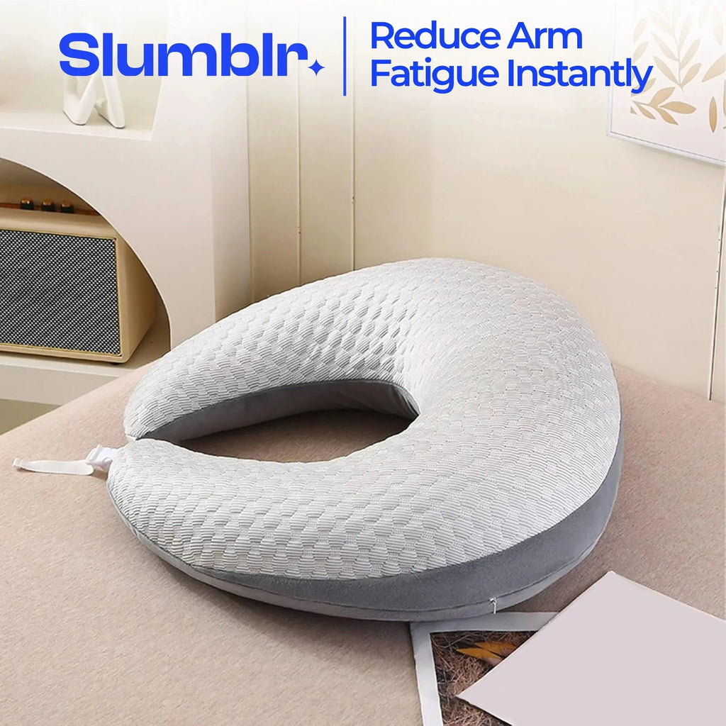Slumblr® Compact Arm Support Pillow for Reading Crocheting Playing