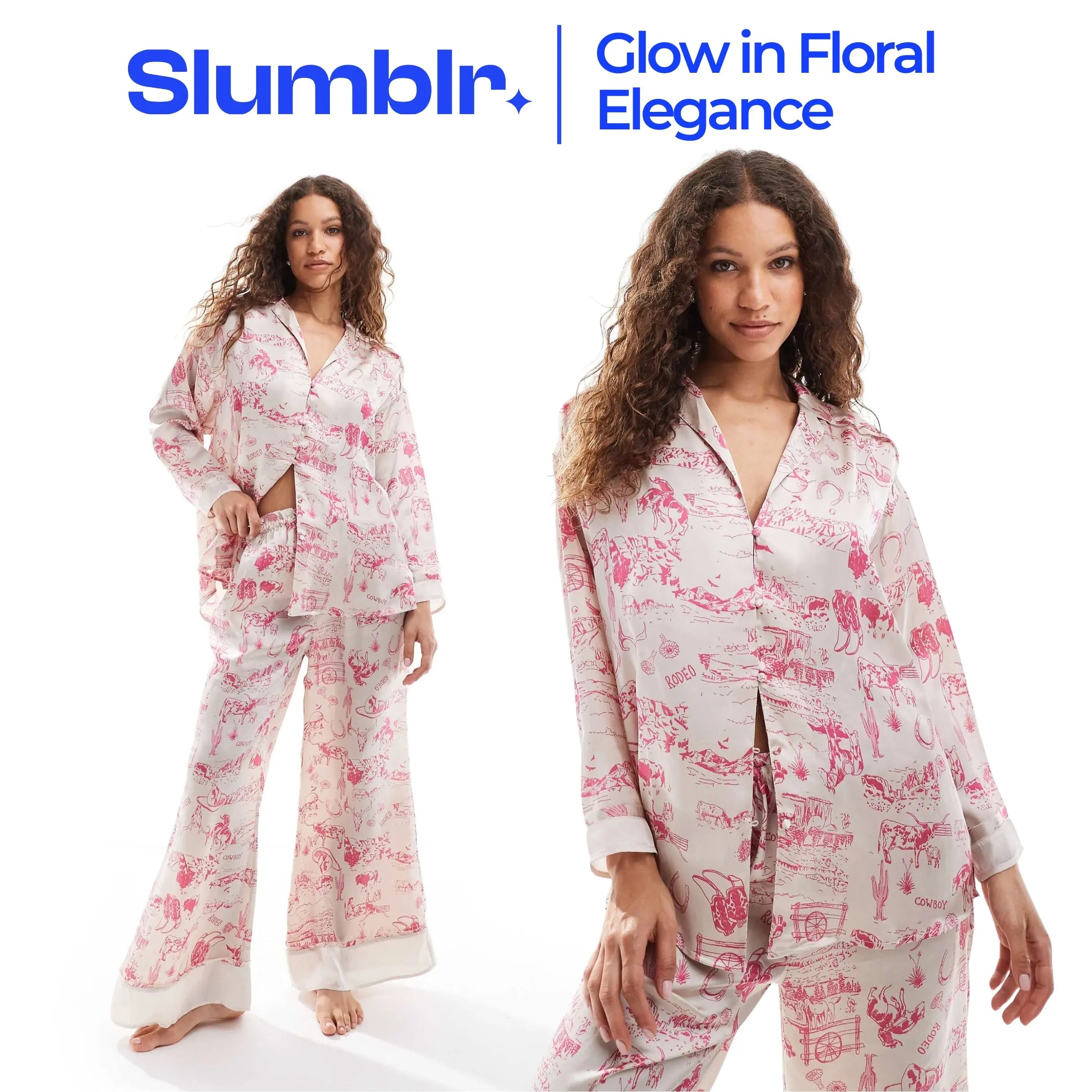 Slumblr® Satin Floral Pajamas Set