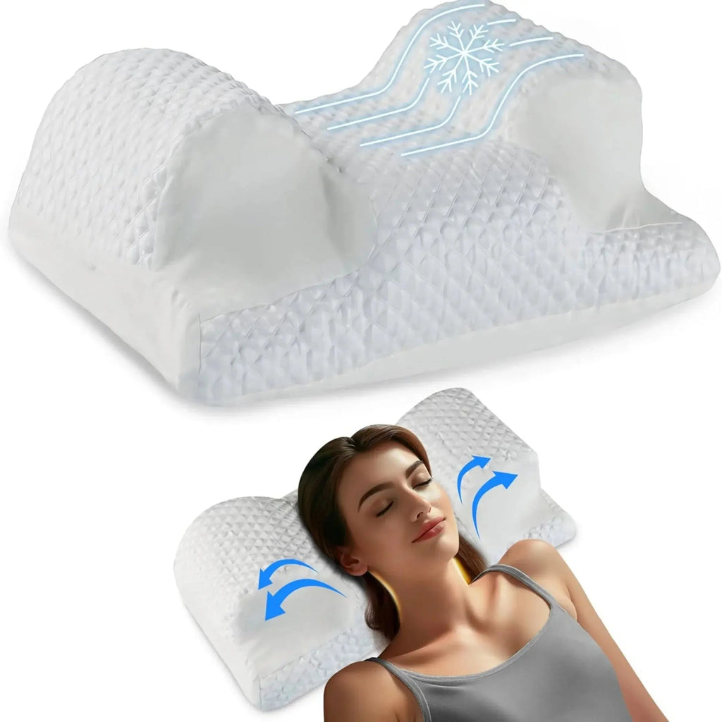Slumblr® Cooling Ergonomic Memory Foam Contour Pillow, Neck Pain Relief