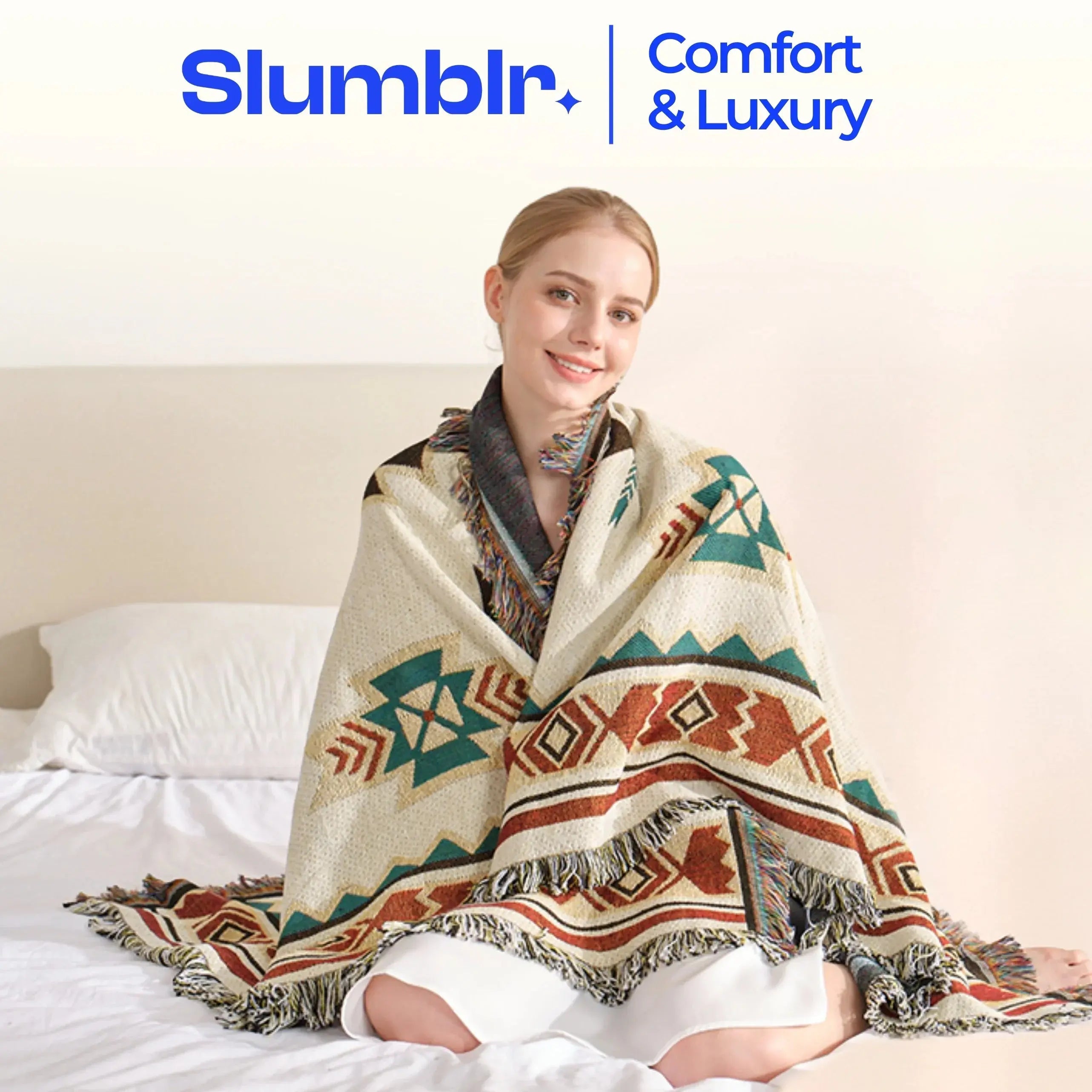 Slumblr® Aztec Boho Woven Throw Blanket