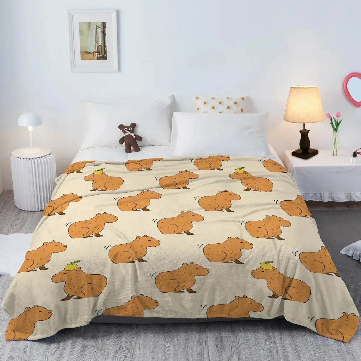 Slumblr® Capybara Print Plush Flannel Blanket
