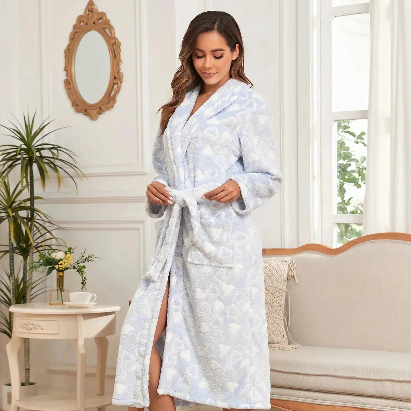 Slumblr® Love Print Plush Bathrobe