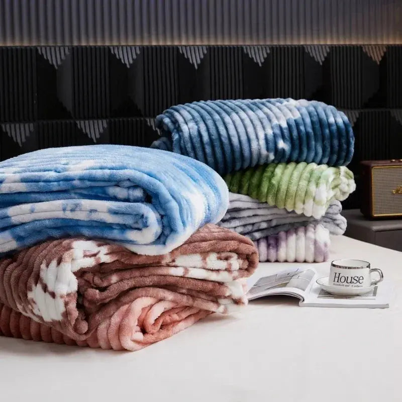 Slumblr® Tie-Dye Flannel Fleece Warm Blanket