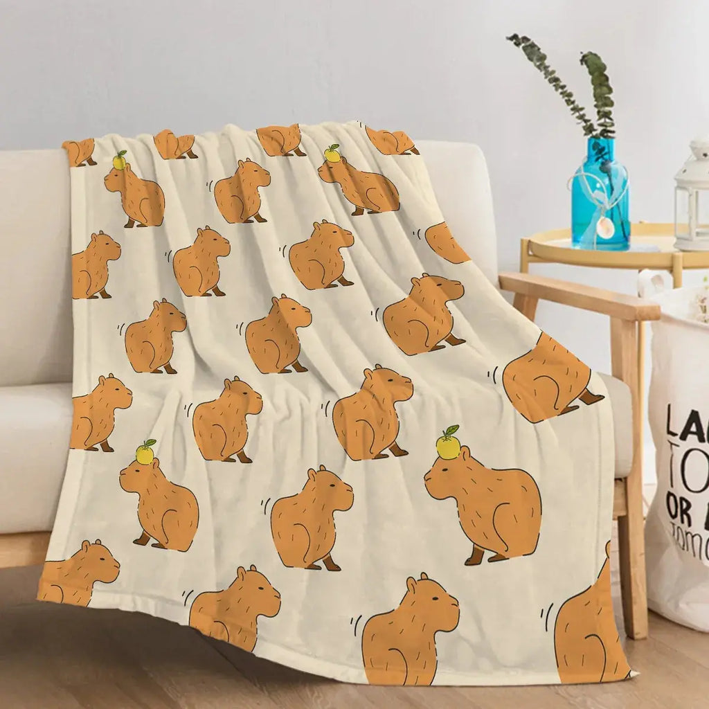 Slumblr® Capybara Print Plush Flannel Blanket