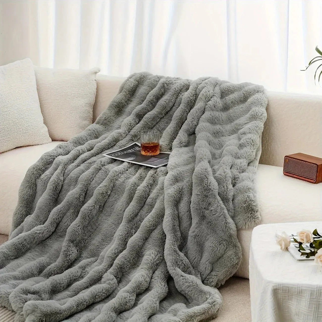 Slumblr® Cozy Faux Rabbit Fleece Throw Blanket
