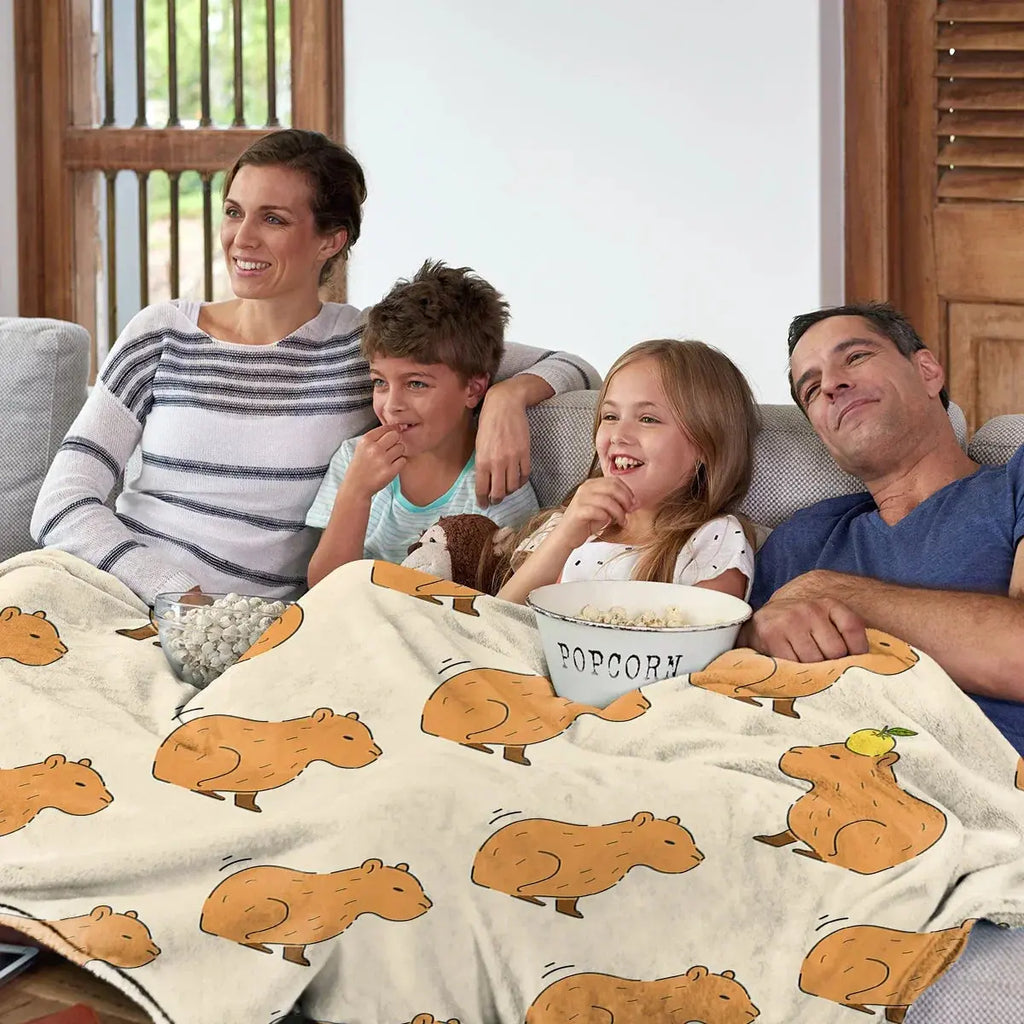 Slumblr® Capybara Print Plush Flannel Blanket