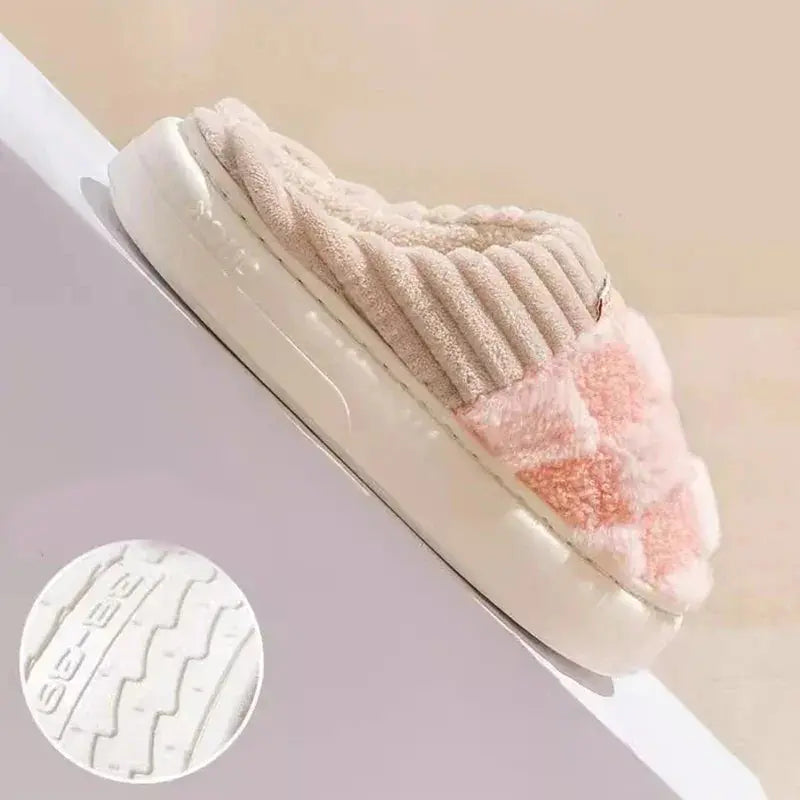 Slumblr® Checkered Plush Fuzzy House Slippers