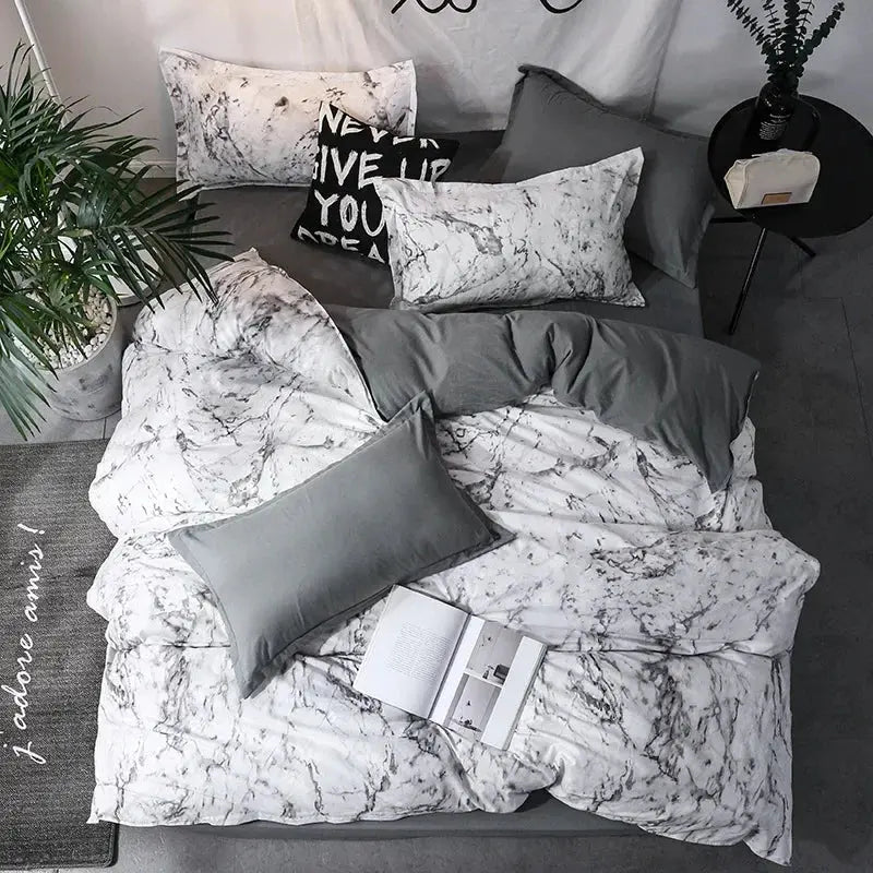 Slumblr® Marble Print Duvet Cover Set (3Pcs)