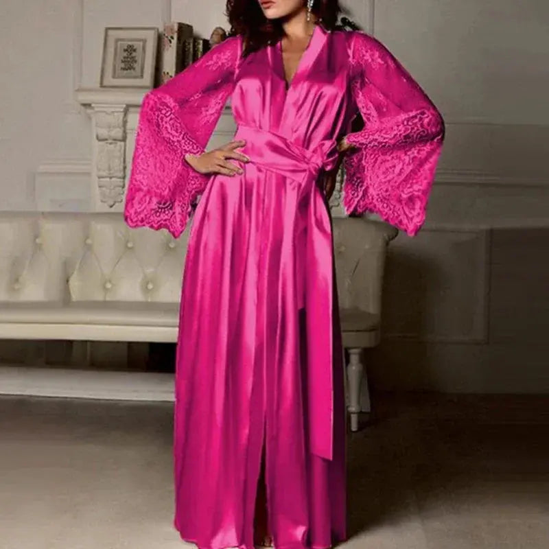 Slumblr® Women’s Long Lace Satin Nightgown