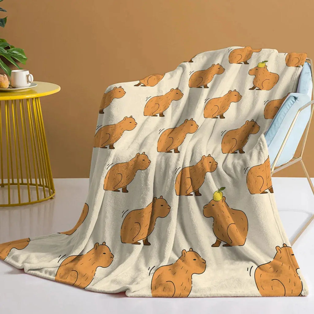 Slumblr® Capybara Print Plush Flannel Blanket