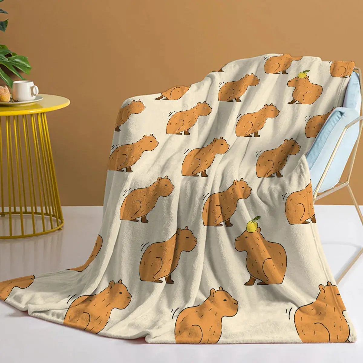 Slumblr® Capybara Print Plush Flannel Blanket