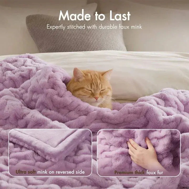 Slumblr® Ruched Faux Fur Cozy Throw Blanket