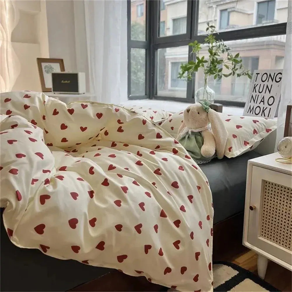 Slumblr® Korean Style Love Heart Bedding Set (4 Pcs)