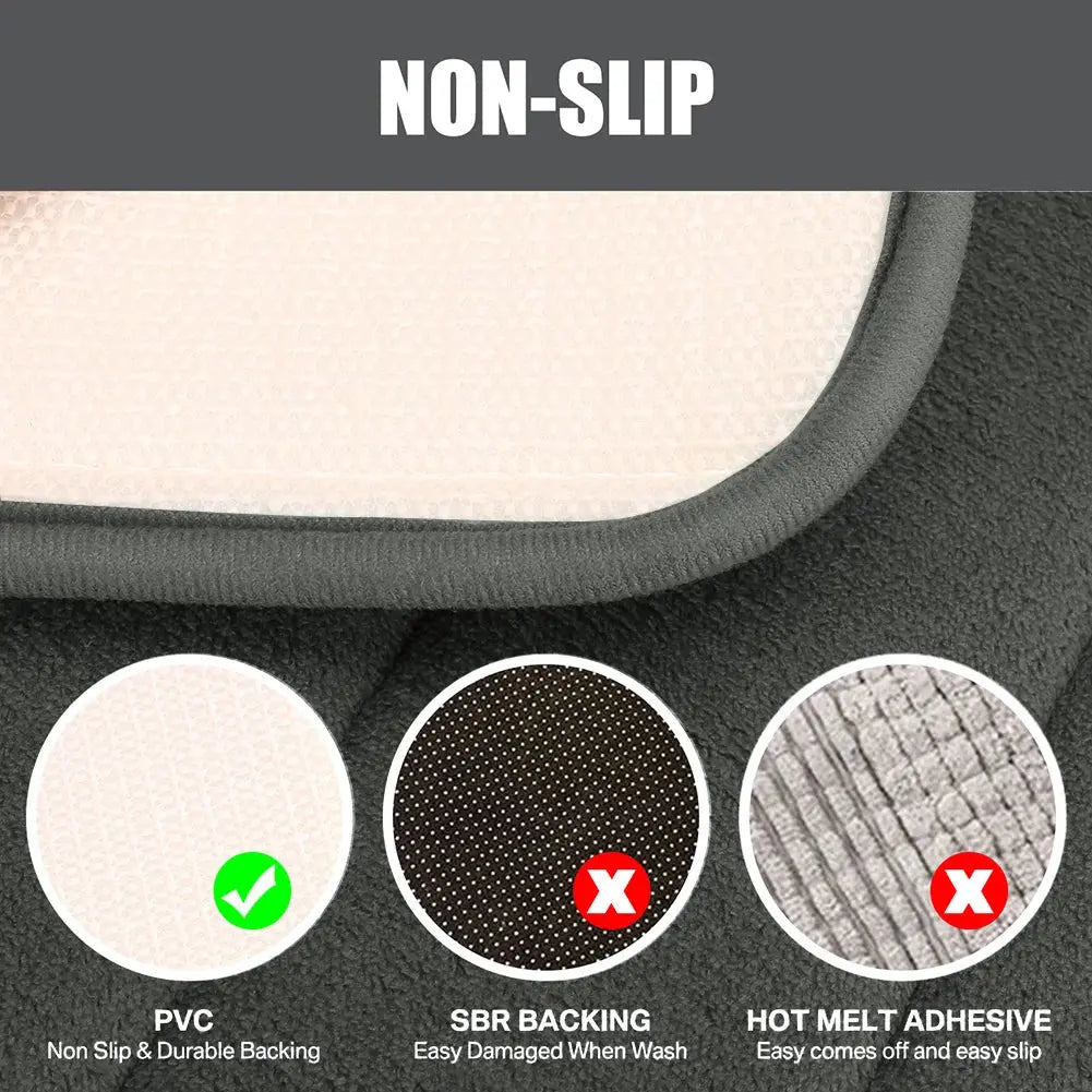 Slumblr® Velvet Memory Foam Bathroom Rug Set (3 Pcs)
