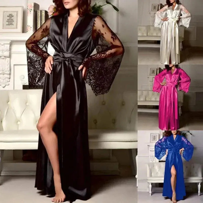 Slumblr® Women’s Long Lace Satin Nightgown