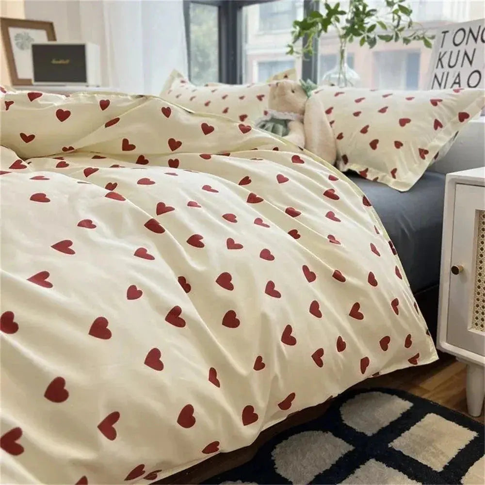 Slumblr® Korean Style Love Heart Bedding Set (4 Pcs)