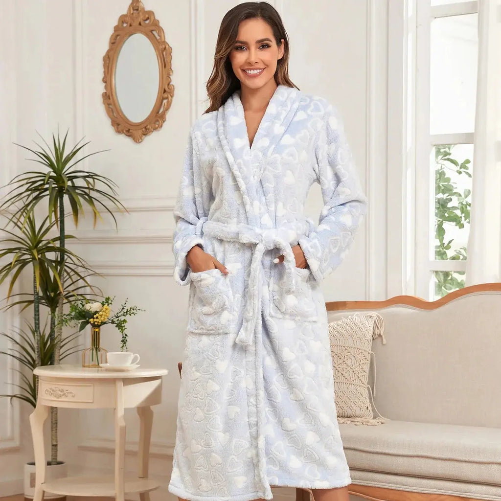 Slumblr® Love Print Plush Bathrobe