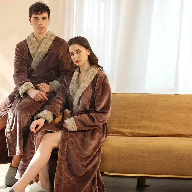 Slumblr® Plush Flannel Fleece Couple Bathrobes
