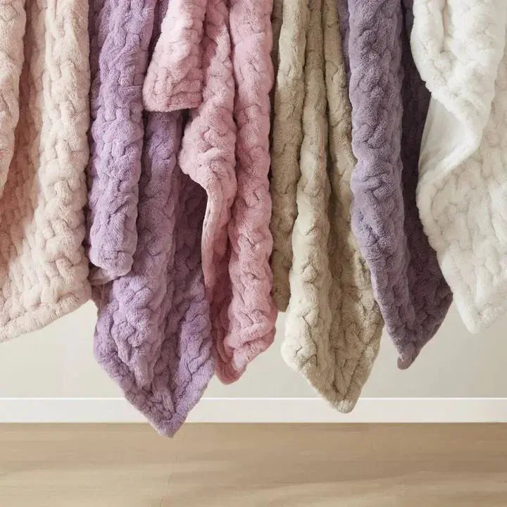 Slumblr® Ruched Faux Fur Cozy Throw Blanket