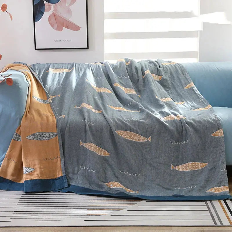 Slumblr® Fish Muslin Throw Blanket