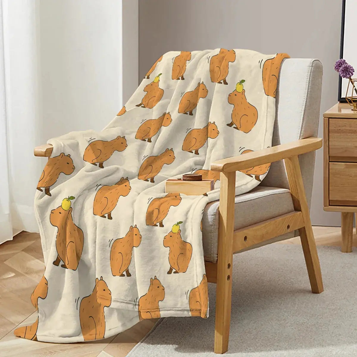 Slumblr® Capybara Print Plush Flannel Blanket