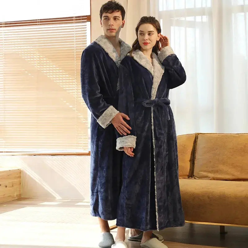 Slumblr® Plush Flannel Fleece Couple Bathrobes