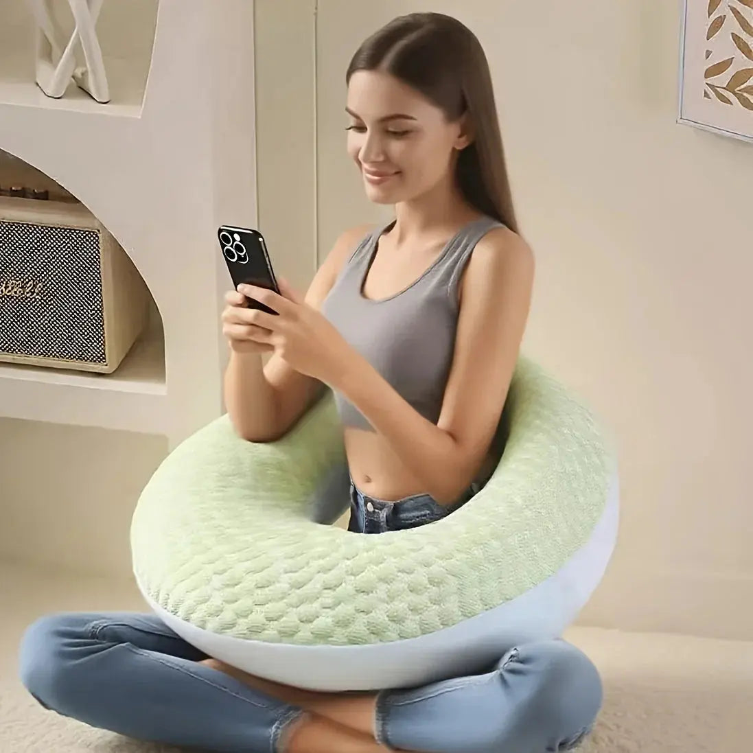 Slumblr® Compact Arm Support Pillow for Reading Crocheting Playing
