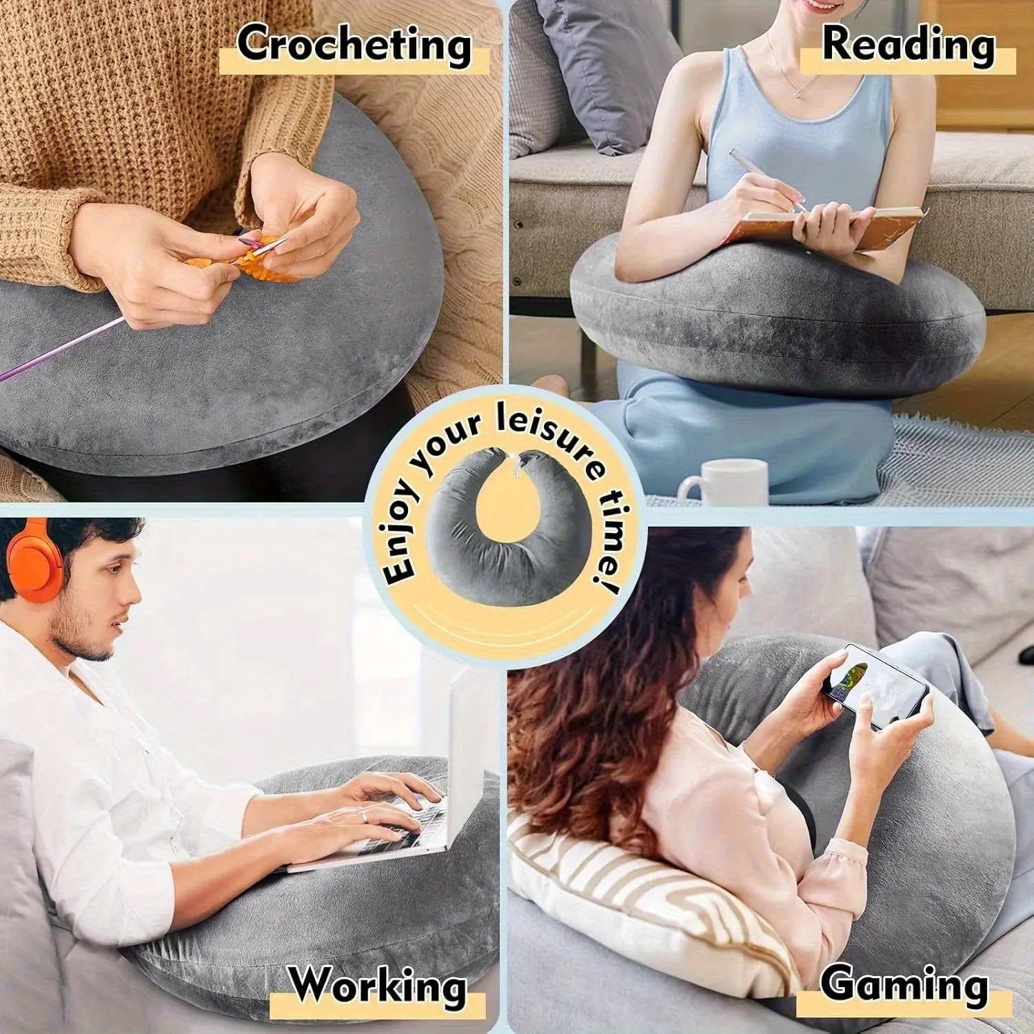 Slumblr® Compact Arm Support Pillow for Reading Crocheting Playing