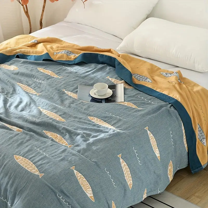 Slumblr® Fish Muslin Throw Blanket