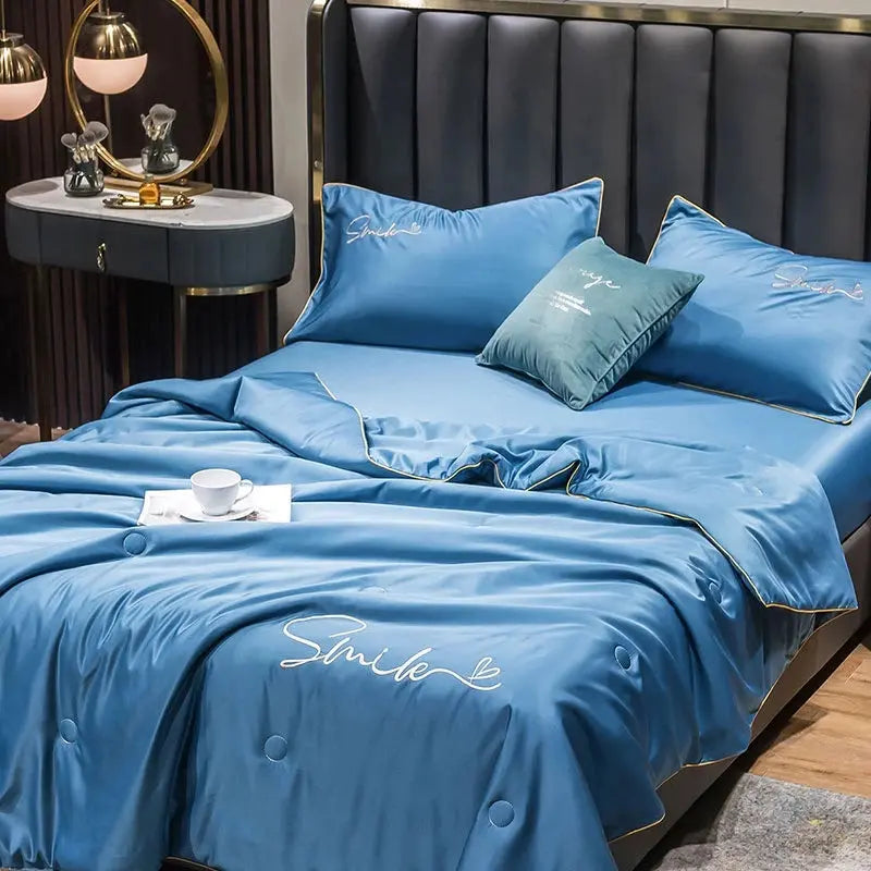 Slumblr® Washed Silk Summer Quilt Set (3Pcs)